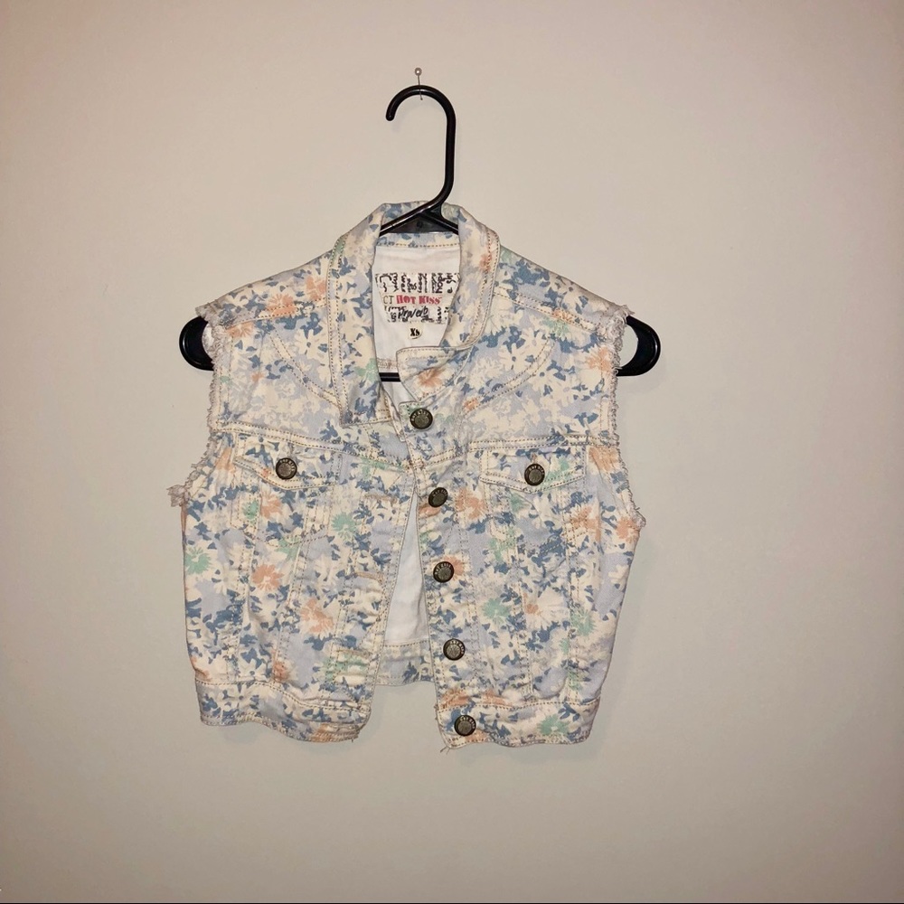 Flower/Denim Vest